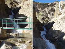 Vistes del pont i del segon nivell de la cascada del Cinca.