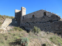 Torre semicircular i muralla perimetral.