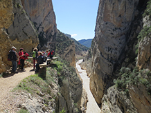 Una petita terrassa amb bancs que faciliten el descans i la contemplació d´aquest gran espectacle natural.