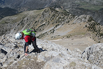 Arribant al cim Nord del Pedraforca.