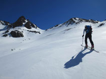 De izquierda a derecha: el pico de Regalecio, la Portella de Siscar, la cota 2.594m y el pico de Nérassol detrás.