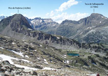 Pic de Paderna i estany de la Renclusa a la nostra dreta.