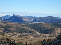 Vistes a la Serra de Busa amb el Cogul i el Capolatell