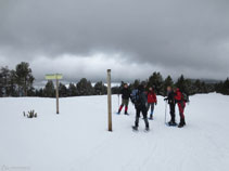 Creuament de pistes al coll de Rubió.