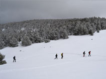 Avançant pel vessant O del Tossal de l´Àliga (2.157m).